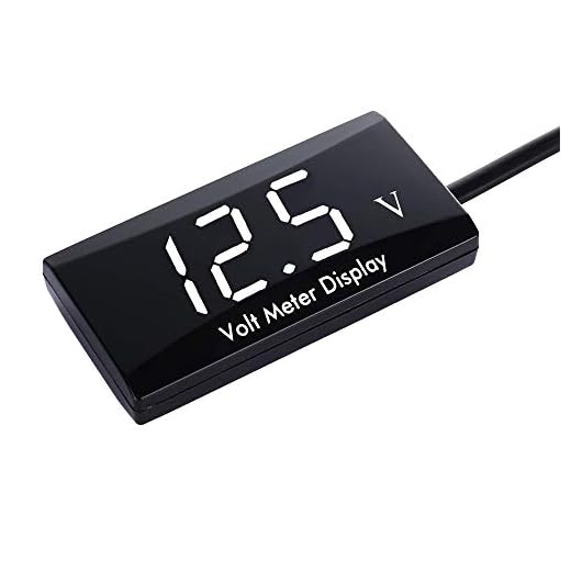 Thlevel 12V Coche Digital voltímetro Impermeable DC 12V Pantalla LED voltímetro para la Motocicleta del Coche Voltaje Volt Meter Gauge (Blanco)
