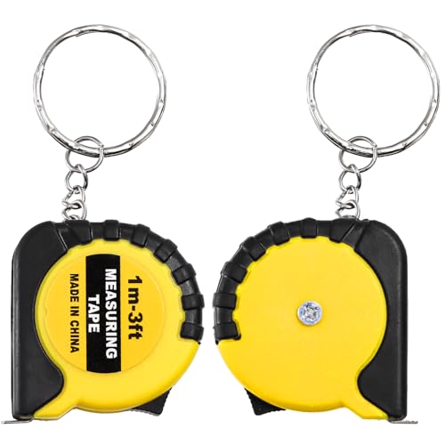 50 mini cintas métricas retráctiles con llavero de 3 pies miniatura 4