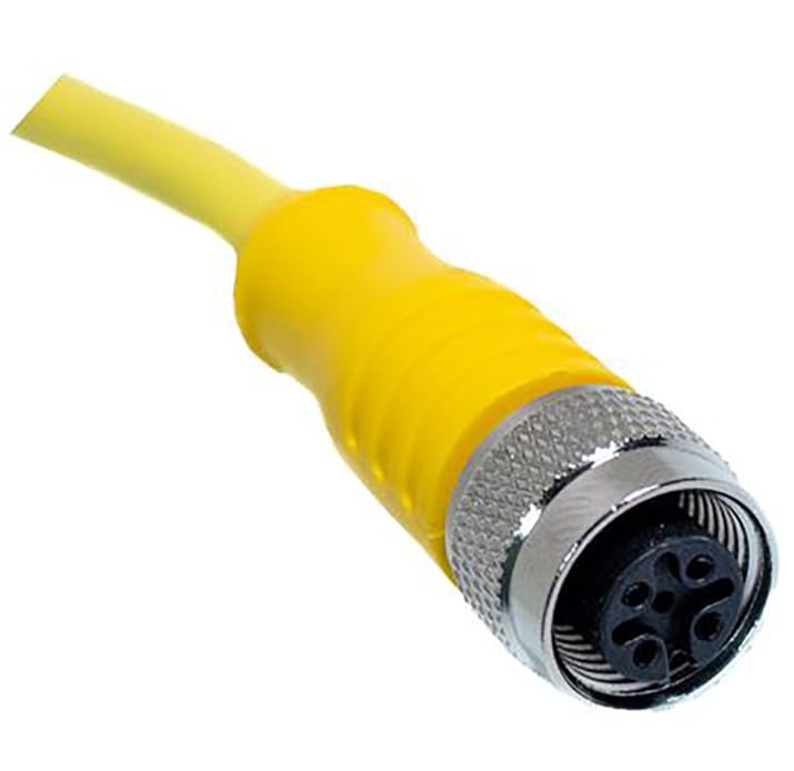 C4C02M002, Specialized Cables M12 Cordset, 4-Position Female Straight-Open End, 18 AWG, 2M