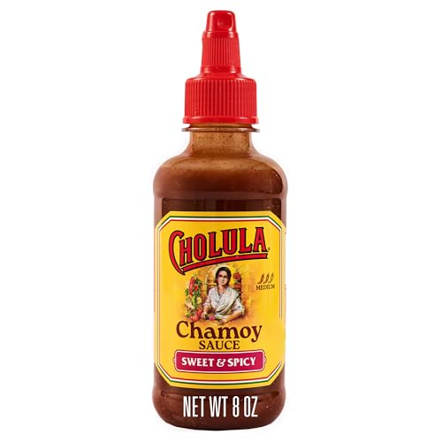 Cholula Chamoy Sauce, Sweet & Spicy, Tangy Drizzle Sauce with Arbol Chiles and Sweet Hibiscus, For Fruit, Cocktails, Desserts and More, 8 fl oz