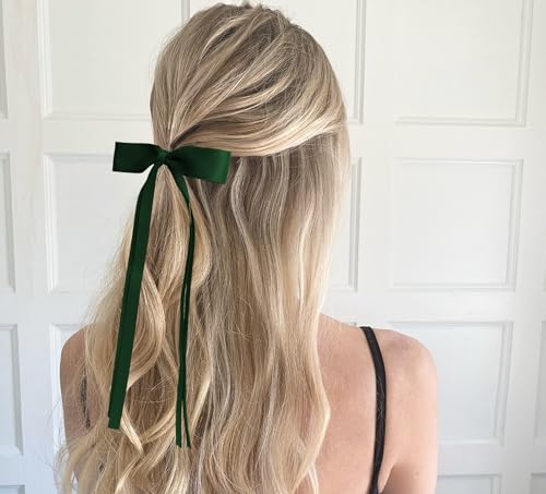 Pinzas de moño para cabello set 6 piezas color verde miniatura 3