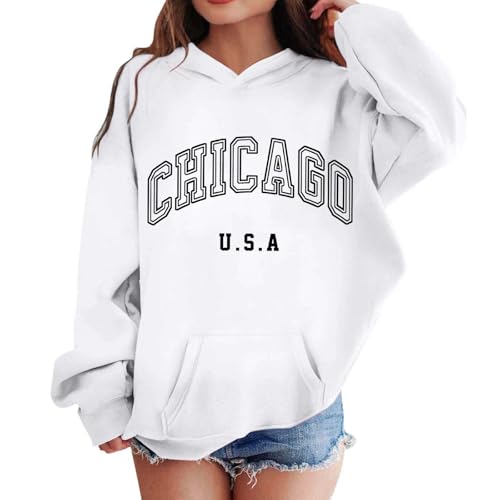 Los Angeles Hoodies For Teen Girls Y2K Trendy Cute Long Sleeve Letter Sweatshirts Hooded Pullover Tops With Pockets