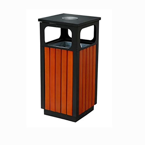 Cubos de Basura para Exterior Al Aire Libre con cenicero, Papel de Madera, Papelera, Papelera comunitaria de Basura de Park Street Basura y Reciclaje Cubos de Basura para Exterior