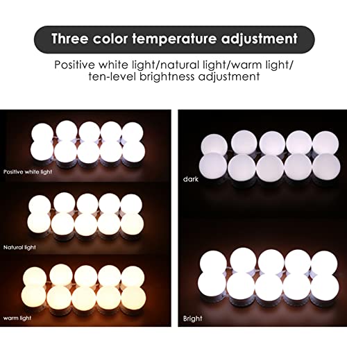 Cliplanyard Vanity Mirror Lights Kits, 10 Bulbs Hollywood Style Lighted Kit with USB Power Cord, 3 Color 10 Level Adjustable Brightness 3000-8000K Make up Light for Dressing Table Room Bedroom - Cosy Home Interiors Cliplanyard Vanity Mirror Lights Kits, 10 Bulbs Hollywood Style Lighted Kit with USB Power Cord, 3 Color 10 Level Adjustable Brightness 3000-8000K Make up Light for Dressing Table Room Bedroom - Image 7