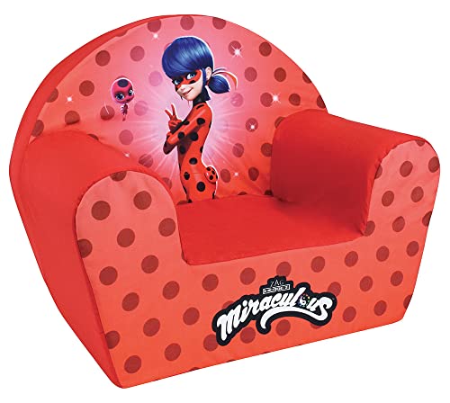 FUN HOUSE | Fauteuil Club Miraculous Ladybug pour Enfants 12 Mois+ | Mousse Légère et Lavable | Dimensions 52 X 33 X 42 Cm | Licence Officielle | Origine...