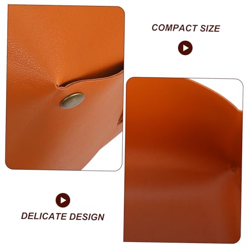 Caja organizadora de escritorio en cuero PU marrón miniatura 5