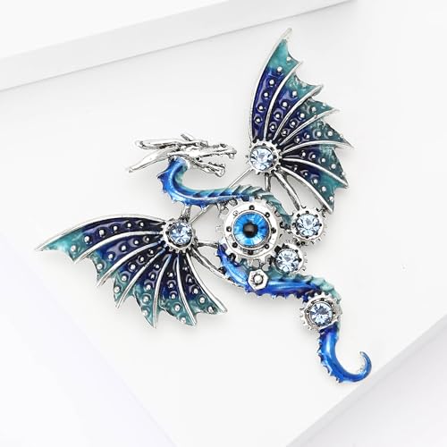 Image of WAKYME Dragon Brooch for Men Suit Lapel Enamel Pins for Suits Fashion Accessories Shirt Clip