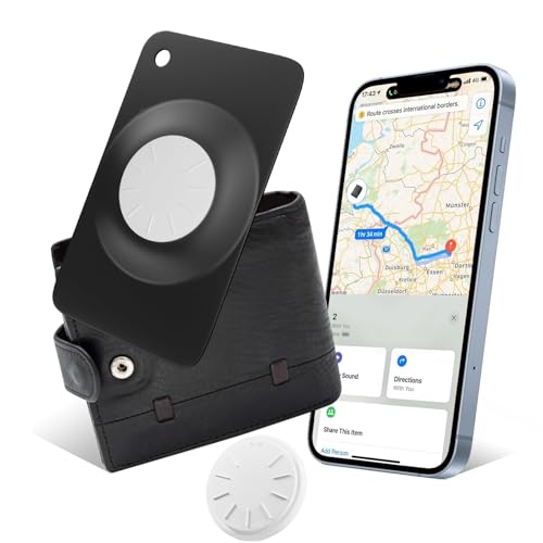 Ultra Thin Wallet Tracker Card,1 PCS Smart Bluetooth Tracker Tag Works with Find My (iOS Only), Item Locator for Wallet,Key etc, IPX7 Waterproof, Replaceable Battery