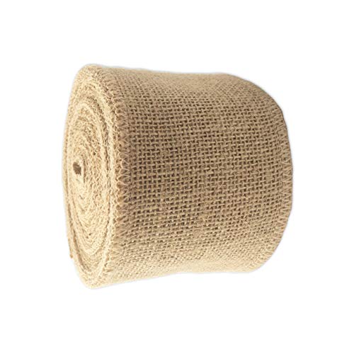 LWR CRAFTS Natural Burlap Ribbon 10 Meters (8cm), Natural Jute - Image 3