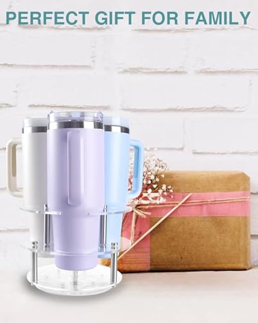 Water Bottle Organizer for Stanley 40 oz Tumbler, Rotatable Acrylic Stanley Cup Holder, Space-Saving Multi-Purpose Storage for Kitchen & Cabinet, Ideal Gift, Holds 3 Bottles,2 Pack