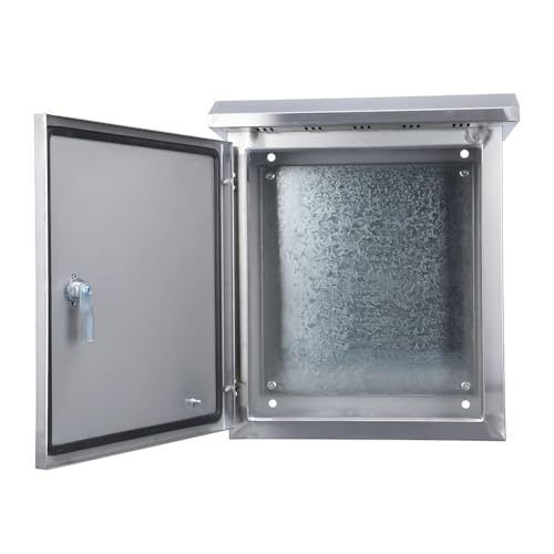 304 Stainless Steel Outdoor Electrical Junction Box, Weatherproof Wall-Mounted Enclosure with Mounting Plate for Secure Electrical Connections and Protection