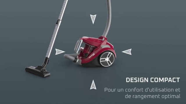 Aspirateur Rowenta Compact Power XXL - 900W Sans Sac (2.5L, Bordeaux)