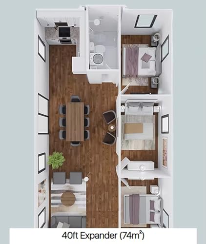 Expandable 20FT Prefab Container Tiny Home with Loft and Bedrooms, Portable Steel Modular Cabin for Living, Office, or Guest House - Image 5