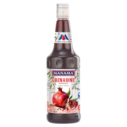 Image of Manama Grenadine (Pomegranate) Syrup | Mixer for Mocktails, Cocktails, Drinks, Juices, Beverages | Non Alcoholic Mix 750ML Bottle