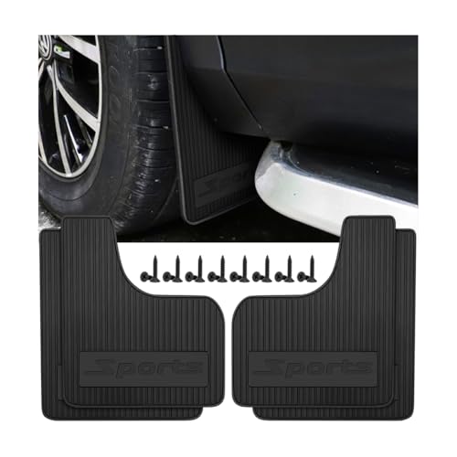 HZEL Car Mud Flaps, 4PCS Soft Flexible Bendable Rubber Vehicle Mudguard Splash Guard with Hardware Tool, Auto Exterior Protection Accessories for Front & Rear, Universal for Most Sedans (Black)