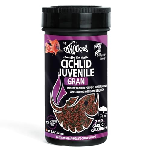 Haquoss Cichlid Gran Juvenile Mangime in Granuli per Ciclidi Giovani, 250 ml/120 gr