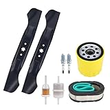 joytrace 46インチ芝刈り機ブレードとオイル交換キット カブカデットXT1-LT46 XT2-LX46と互換性があります - ハイリフトブレード942-04244Aエア燃料フィルタースパークプラグを含む