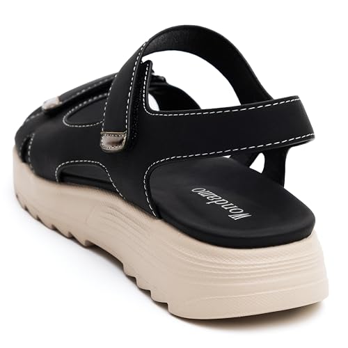 Wondamo Womens Hiking Sandals Comfortable Lightweight Sport Outdoor Sandals with Arch Support Summer Athletic Walking shoes for Beach Sport Vacation,Black,8 US Women3