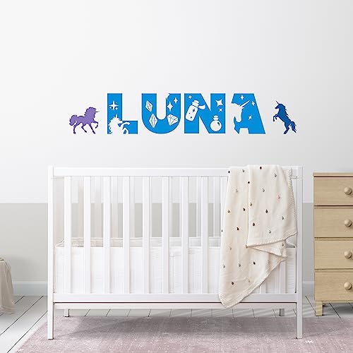 Vinilo Decorativo Nombre Unicornio Personalizable para Niñas miniatura 5