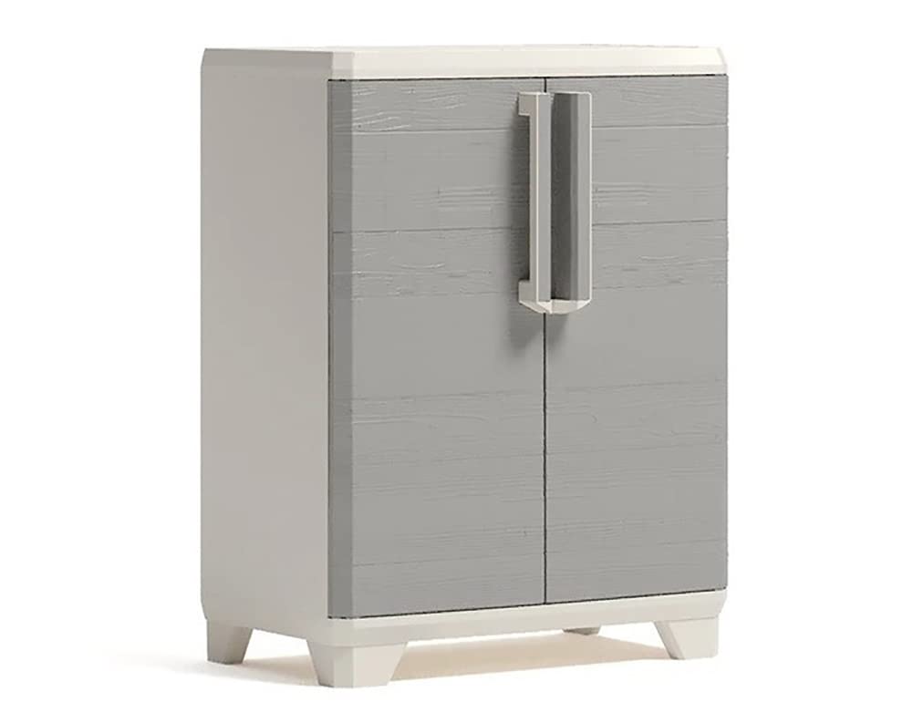 Keter Linear Wood Base Cabinet, 68 cm Width x 39 cm Depth x 90 cm Height, Grey/Beige, Medium