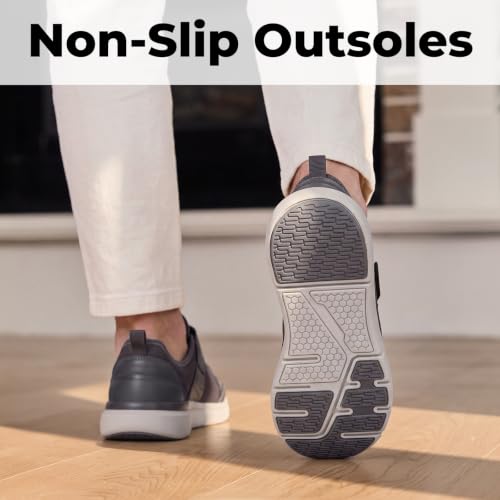 Image of FitVille Wide Diabetic Walking Shoes for Men, Lightweight Non-Slip Breathable Casual Shoes for Swollen Feet for Standing All Day