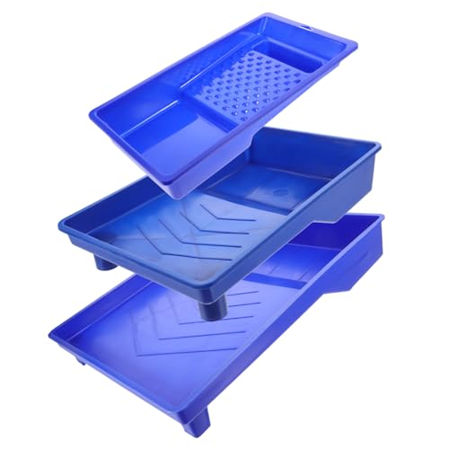 Mipcase Mixing Paint Trays 3 Pack Large Capacity Plastic Trays for Wall Painting Colors Random Style