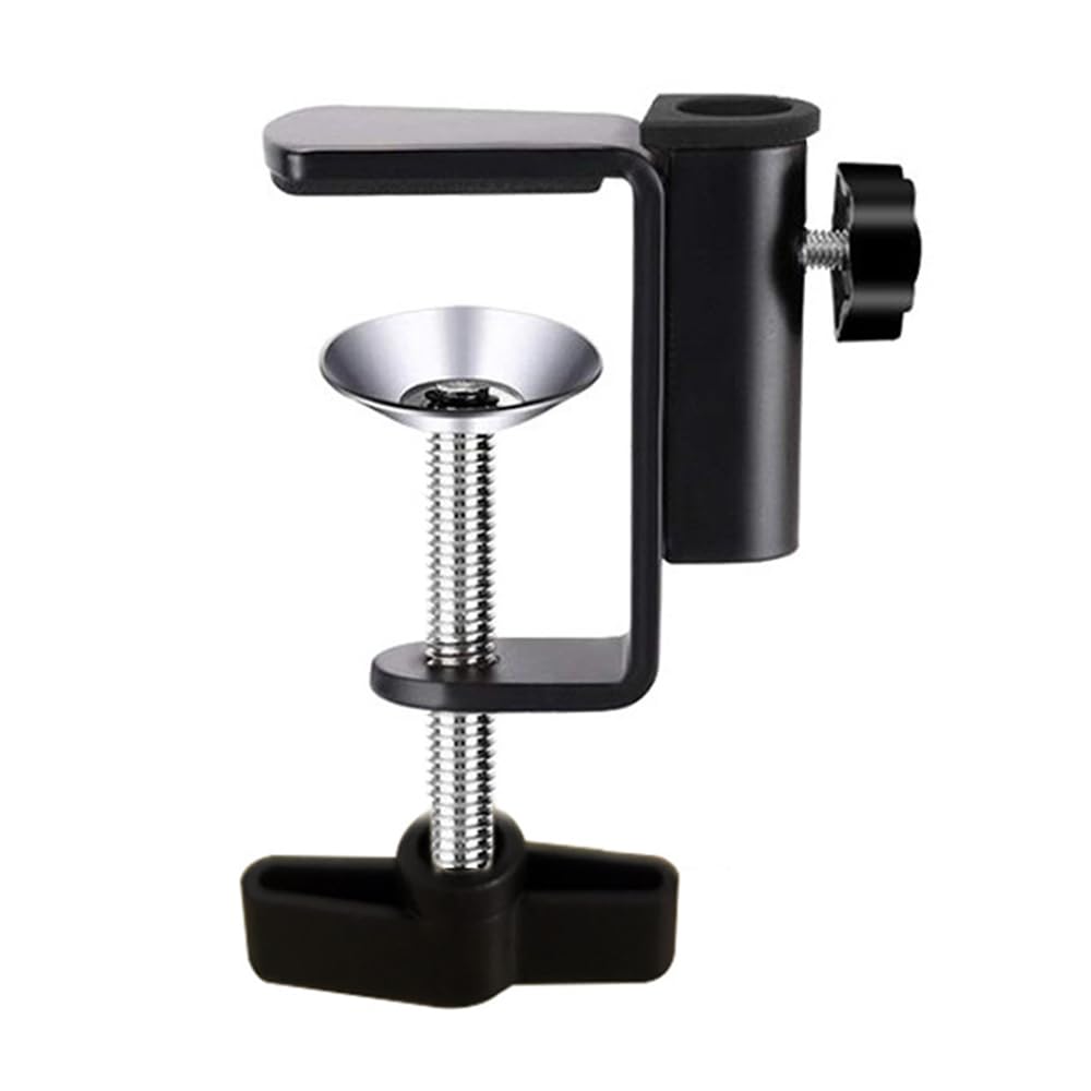 OriGlam Aluminum C-Clamp Clip Mount for Camera/Monitor, Desktop & Table Mount Holder for Microphone/Mic & Tablet (Black)