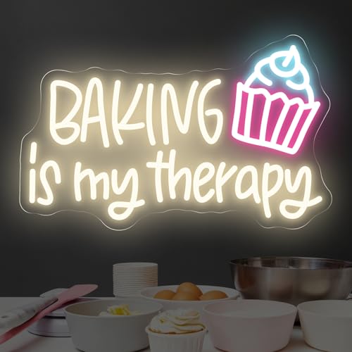 Image of Baking Is My Therapy Neon Sign Bakery Shop House LED Light