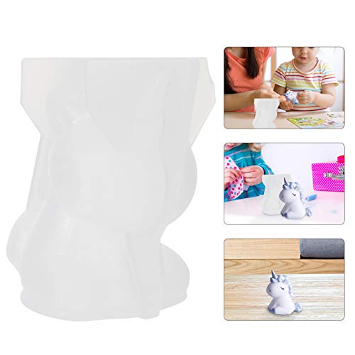 HEMOTON Molde de silicone de unicórnio 3D molde de resina de animal para projetos de artesanato, vel