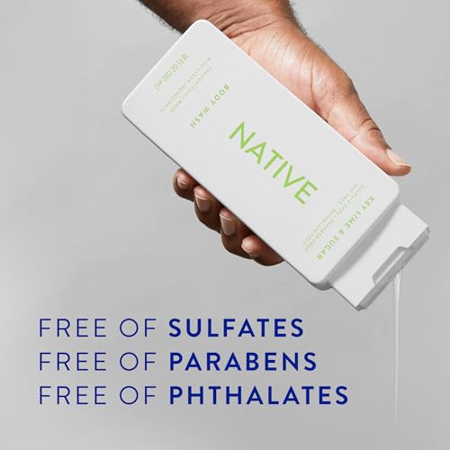 Image of Native Body Wash Contains Naturally Derived Ingredients | For Women & Men, Sulfate, Paraben, & Dye Free Leaving Skin Soft and Hydrating | Key Lime & Sugar 18 oz