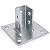 OhLectric Strut Post Base Single Channel with 4 Mounting Holes - Heavy Duty Galvanized Zinc Plated Square for Single Channel Fence Post Base - Side Orientation - 6-inch x 6-inch Base - OL-48010