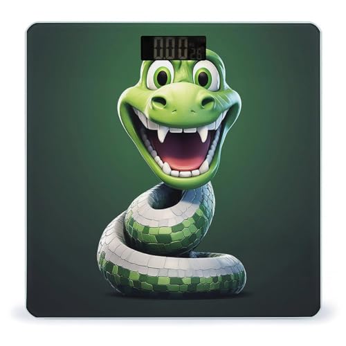 Báscula Digital Verde Cartoon Snake de Vidrio Templado