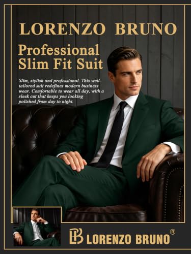 Image of Mens Suit 2 Piece Suits for Men One Button Slim Fit Solid Jacket & Pants Tuxedo Set Business Wedding Party Prom