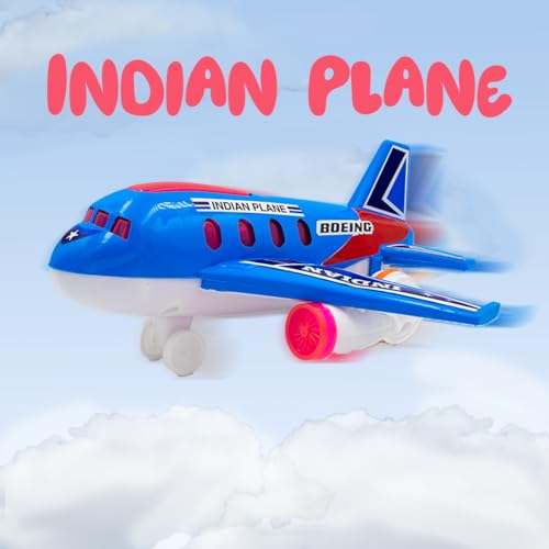 Image of ToyBharat Indian Plane - Friction-Powered Multicolour Toy for Kids 1-6 Years, Realistic, Safe & Battery-Free
