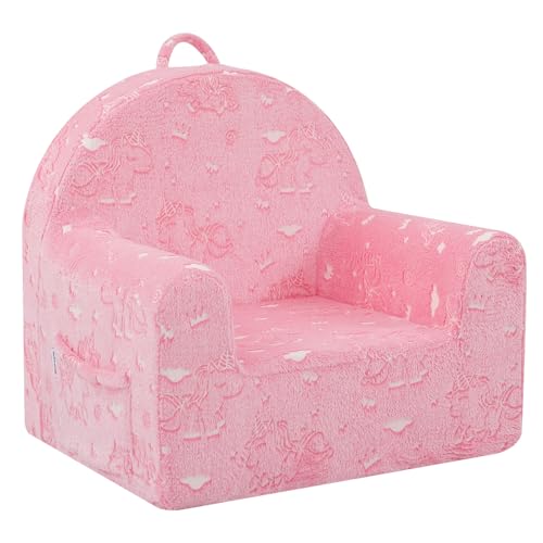 MeMoreCool Fauteuil pour enfant - Canapé confortable en peluche pour enfant de 1 à 3 ans - Chaise portable en mousse souple - Pour chambre d'enfant, salle de...