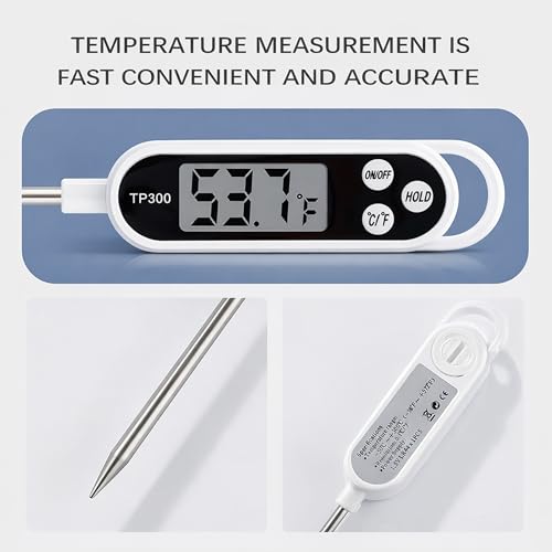 Boulton Digital kitchen Thermometer Cooking food (Battery Included) – Accurate Thermometer with Large LCD Screen Meat Thermometers with Long Probe - ℉/℃ Button for Kitchen Cooking BBQ Water Meat Milk - Image 4