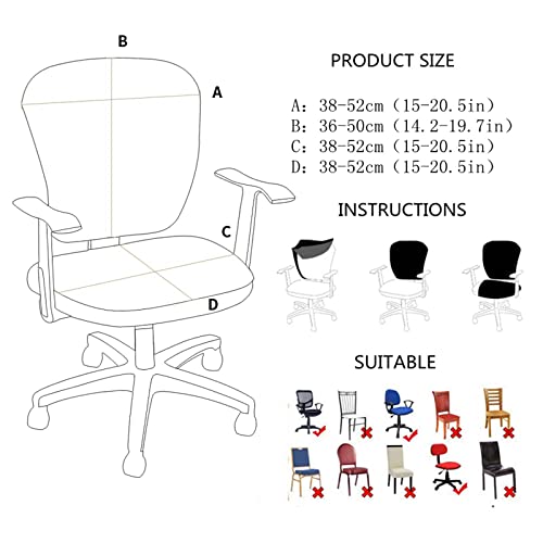 Image of CALANDIS Polyester Office Computer Chair Stretchable Rotating Chair Seat Covers Black