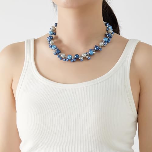 Beaded Pearl Necklace - Elegant Pearl Choker Necklaces for Women Fashion Jewelry Birthday Gift for Mom4