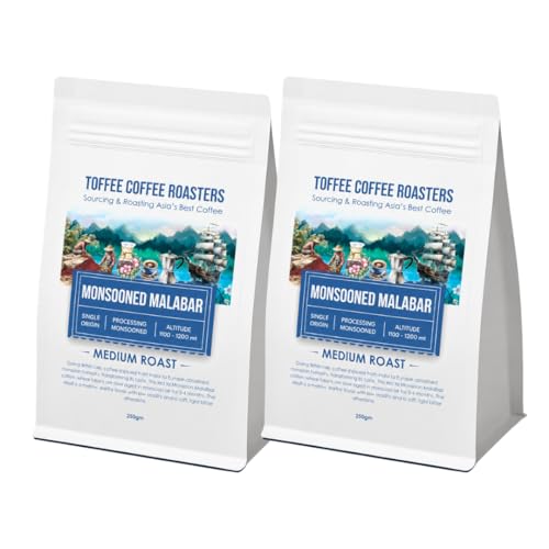 Image of Toffee Coffee Roasters | Monsooned Malabar, Light to medium Roast, 500 g | Grind: French Press, Single Origin, 100% Arabica | Speciality Coffee | Freshly Roasted