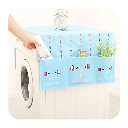 Washing Machine Cover Washing Machine Top Cover with 6 Storage Pockets Dust Proof Washing Machine Coat Refrigerator Cover Housing Accessories for Home Appliances