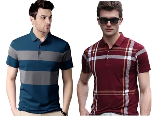 Image of Noble Monk Men's Polycotton Regular Fit Polo T-Shirt Half Sleeves |Polo Collar | Casual T-Shirt