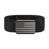 Groove Life Hero Groove Belt Flag Black/Black - Men's Stretch Nylon Belt with Magnetic Aluminum Buckle, Lifetime Coverage - Large (37-40')