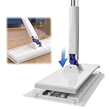 フローリングワイパー フロアワイパー ‌360度回転 自動装着式 乾湿両用 強力固定 壁掛け収納 本体 ホコリ取り ノータッチトイレワイパー 床拭きモップ 雑巾ワイパー トイレワイパー 雑巾モップ タッチレスワイパー タップモッパー モップ 雑巾 挟む ワンタッチワイパー ワンタッチ 拭き掃除 拖把 フロアモップ (ポールの長さ85，幅16cm)