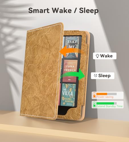 Image of MoKo Case for 7 inch /6.8 inch Kindle Paperwhite(12th /11th Gen-2024 /2021) and Kindle Colorsoft Signature Edition, Slim PU Shell Cover Case with Auto-Wake /Sleep for Kindle Paperwhite 2024, Vintage Kraft Paper
