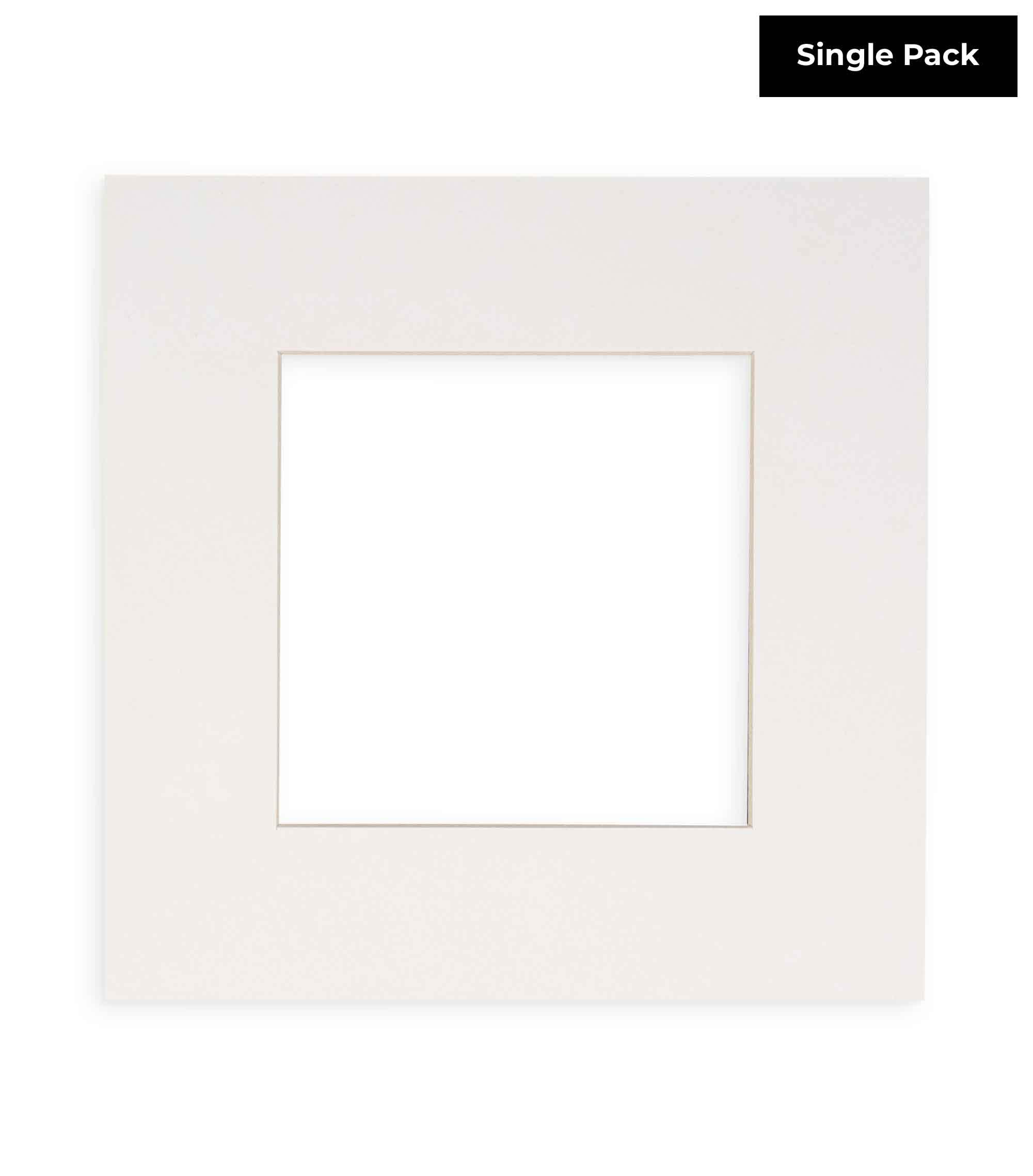 CountryArtHouse White Acid Free 12x12 Square Picture Frame Mat with White Core Bevel Cut for 8x8 Pictures - Fits 12x12 Frame - Pack of 1 Matboard Show Kit with Acid Free Backing & Clear Bag