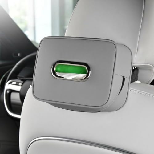 Image of STHIRA PU Leather Tissue Box Holder for Car Headrest with Zip Design