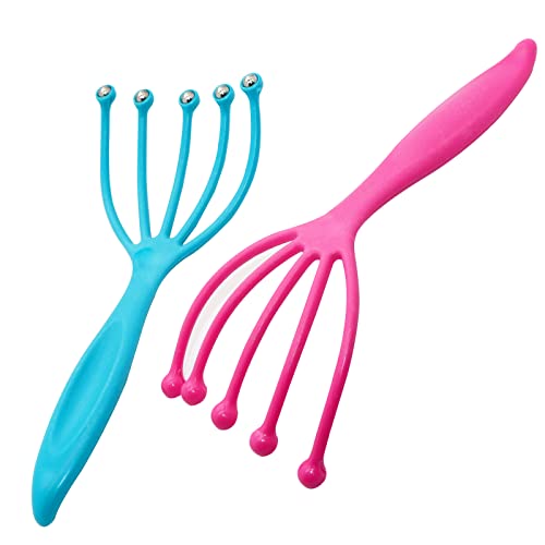 Nutlet 2 Pack Scalp Massager - Head Whisk Massager For Stress Relax - Manual Scalp Massager Perfect As A Gift - Hair Massager For All Hair Types Of Men Women Kids - Pink And Blue #TOP2