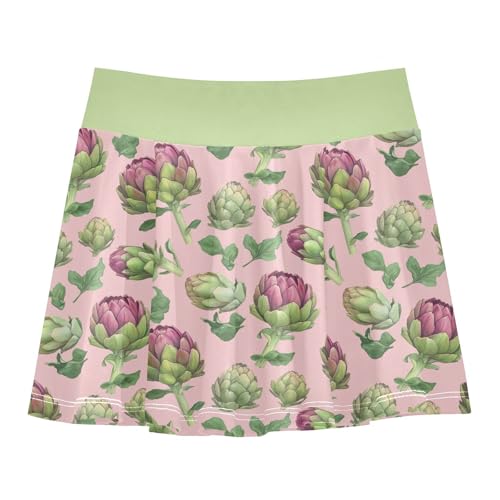 Girls Skorts High Waist Athletic Skirts with Shorts Artichoke Stretchy Teens Performance Tennis