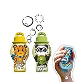 alldoro 68979 auslaufsichere Seifenblasen 12er Set, 12x 30 ml Fläschchen mit Animal-Hero Designs, nachfüllbar & kleckerfreier Spielspaß