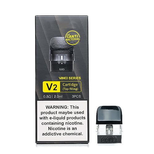 Cartuccia VOO/POO Vinci Series V2 (0,8ohm × 3), cartuccia da 2 ml per sigaretta elettronica Vinci Q, Vinci, Drag Nano 2 Vaping, senza nicotina